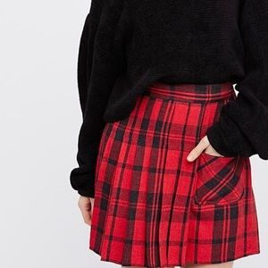 Free People Plaid Mini Skirt, Size 6